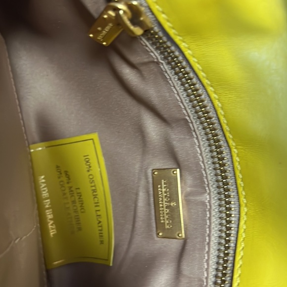 VICTOR HUGO Bags Victor Hugo Ostrich Lemon Yellow Crossbody Bag
